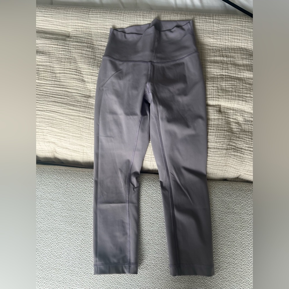 Purple crop Lulu leggings size 6